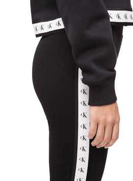 Calvin Klein Leggings Monogram Tape Noir Femme