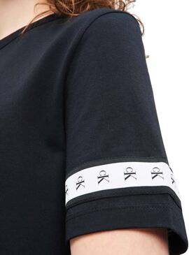 T-Shirt Calvin Klein Monogram Tape Noir Femme