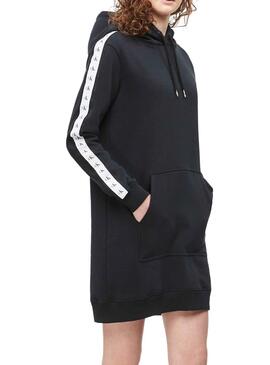 Calvin Klein Robe Monogram à capuche noire Fem