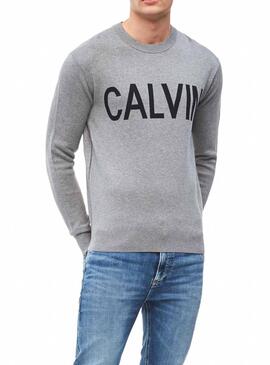 Maillot Calvin Klein Logo Gris Pour Homme