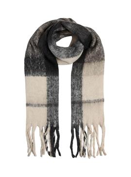 Écharpe Pieces Lysna beige et noir pour femme