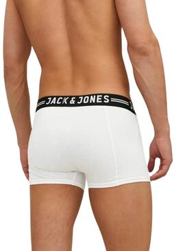 Pack 3 Boxers Jack and Jones Sense noir, gris et blanc pour homme