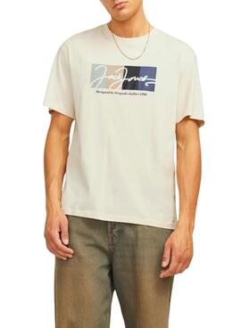 T-shirt Jack and Jones Portland beige pour homme