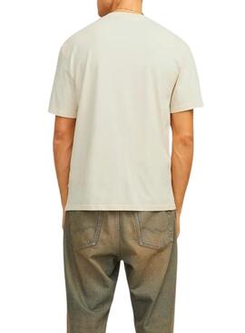 T-shirt Jack and Jones Portland beige pour homme