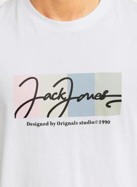 T-shirt Jack and Jones Portland blanc pour homme