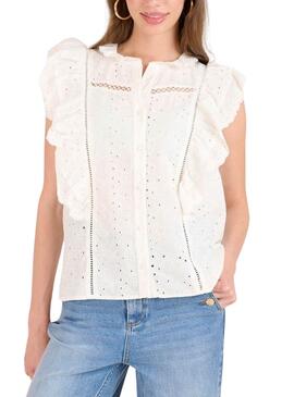 Chemise Naf Naf Ris blanc pour femme