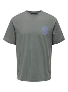 T-shirt Only and Sons Keane grise pour homme