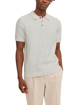 Polo Jack and Jones en punto beige para hombre