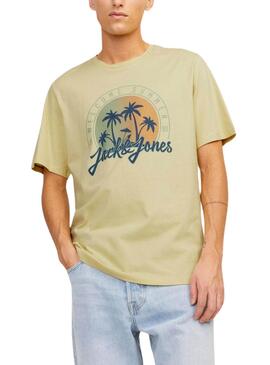 T-shirt Jack and Jones Summer jaune pour homme.