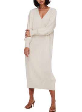 Robe midi Only New Tessa beige pour femme