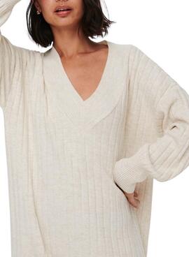 Robe midi Only New Tessa beige pour femme