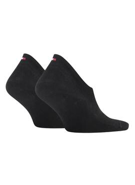 Pack 2 chaussettes Tommy Jeans Footie noires pour homme et femme