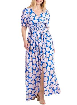Robe Naf Naf Montse imprimée de fleurs bleues pour femme