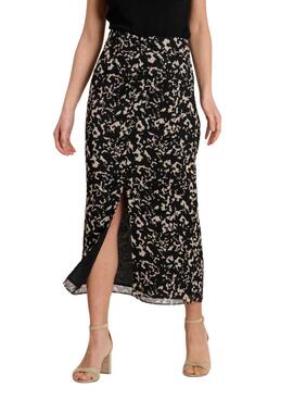Jupe Naf Naf imprimé noir irrégulier pour femme