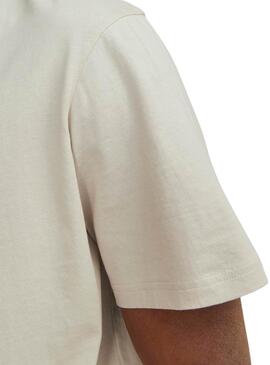 T-shirt Jack and Jones beige pour homme.