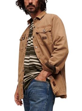 Chemise de travail Superdry Workwear Marron Pour Homme