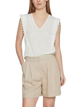T-shirt Vila Vimosa beige pour femme