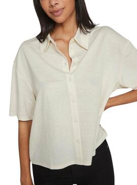 Chemise Vila Vicarmena beige pour femme