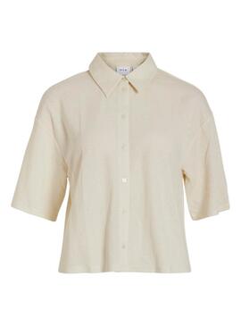 Chemise Vila Vicarmena beige pour femme