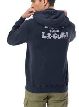 Sweatshirt El Pulpo Relief Marin Pour Homme