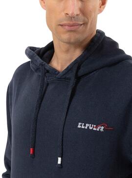 Sweatshirt El Pulpo Relief Marin Pour Homme