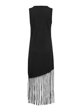 Robe Only Zinna à franges noire pour femme