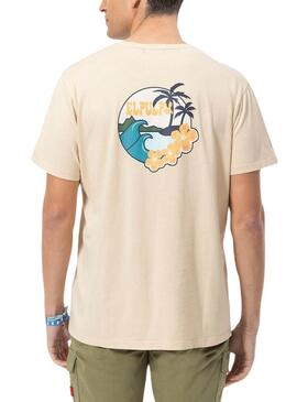 T-shirt  El Pulpo Paysage Beige Pour Homme