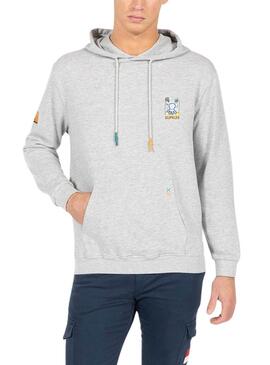 Sweat-shirt  El Pulpo primé Artistique Gris Pour Homme