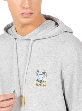 Sweat-shirt  El Pulpo primé Artistique Gris Pour Homme