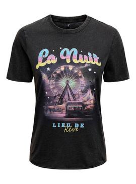 T-shirt Only Lucy Nuit Noir pour Femme