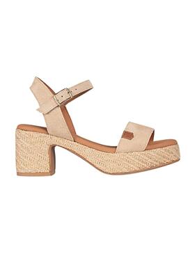 Sandales Popa Beliche en daim beige pour femme