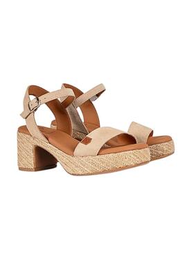 Sandales Popa Beliche en daim beige pour femme