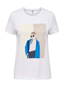 T-Shirt Only Zabi Artsy Blanc pour Femme