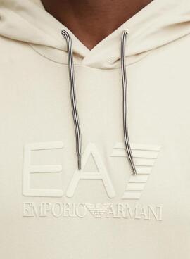 Sweat-shirt Emporio Armani EA7 beige pour homme