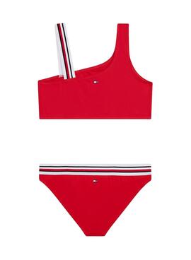 Maillot de bain Tommy Hilfiger une épaule rouge pour fille
