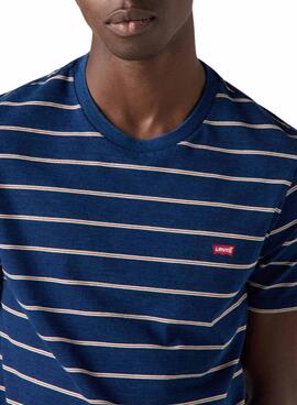 T-shirt Levis Original Housemark à rayures marine pour homme
