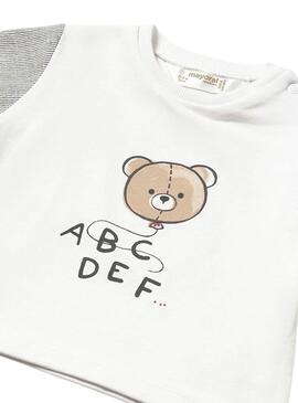 T-shirt Mayoral fantaisie Ours blanc pour bébé