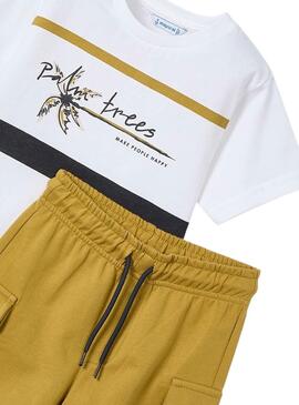  Set Mayoral short cargo blanc pour enfant
