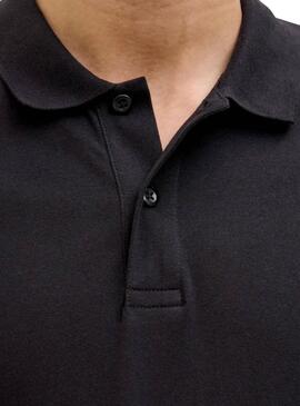 Polo Jack and Jones en jersey noir pour homme.