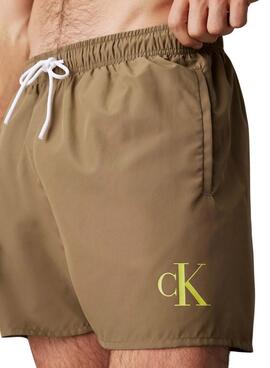 Maillot de bain Calvin Klein Monogramme vert pour homme
