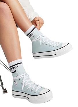 Sneakers Converse Chuck Taylor All Star plateforme turquoise bleu