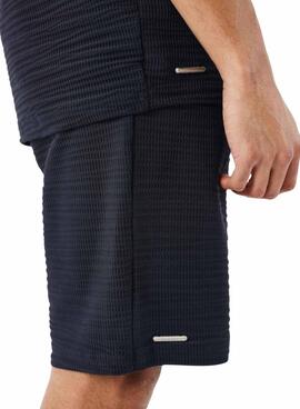Bermuda Projet  X Paris, tissu texturé noir pour homme.