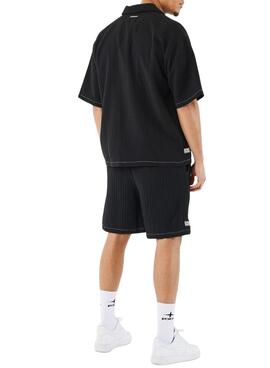 Bermuda Proyecto X  Paris plisado negro para hombre.