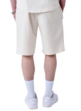 Bermudes Projet X Paris bande avec logo beige pour homme