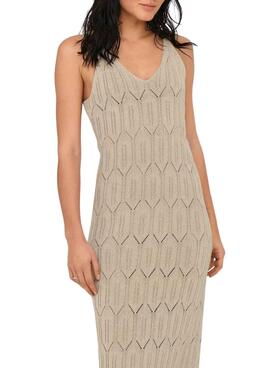 Robe Only Mea beige pour femme