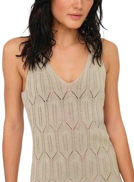 Robe Only Mea beige pour femme