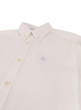 Chemis El Gansoe en lin blanc pour homme