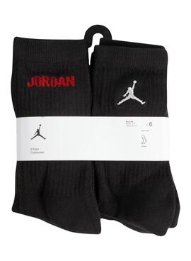 Pack de chaussettes Jordan six paires noires pour fille et garçon