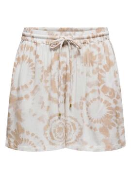 Shorts Only Chiara beige à motif tie-dye pour femme