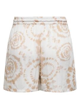 Shorts Only Chiara beige à motif tie-dye pour femme
